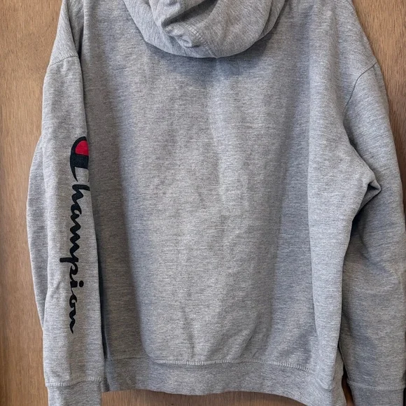 Champion Gray Hooded Sweatshirt 2XL - Picture 3 of 4